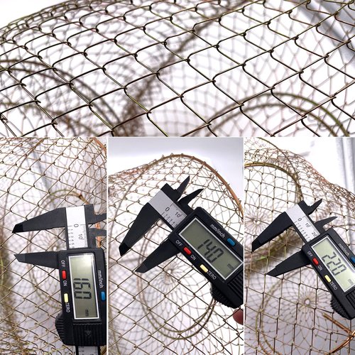 OperSeven Metal Rustproof Collapsible Fish Basket - Robust and Easy to Use Net Cage for Live Fish