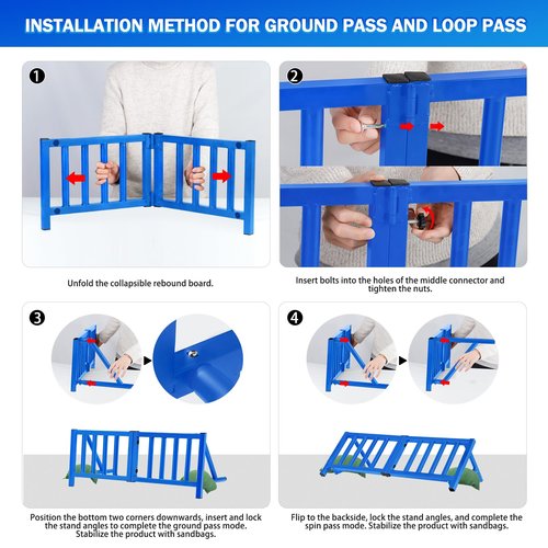 Soccer Rebounder Board with Metal Frame, Adjustable Angles/Heights, Portable Storage Design, Soccer Training Equipment for Precision Passing/Shooting Drills