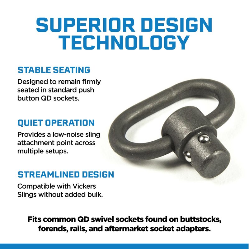 Blue Force Gear Push Button Sling Swivel - Machined Steel Sling Attachment Hardware - 1.25 Inch