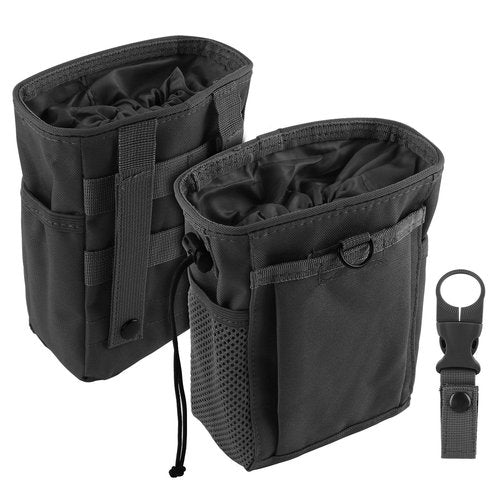 Drawstring Highend Rock Climbing Chalk Bag Carabiner Diferent Pockets for Climbing Bouldering, Gymnastics, Gym Pouch, Cross Fit and Lifting to Securely Hold Phones and Valuables (Black)