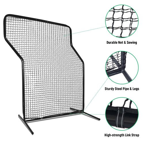 PGL, 5x7FT, Z Baseball Screen, Z Screen Baseball for Batting cage, Z-Screen Baseball Pitching Net,Portable Baseball Safety net, Pitcher Protection Net Screen,Baseball Pitch Screen