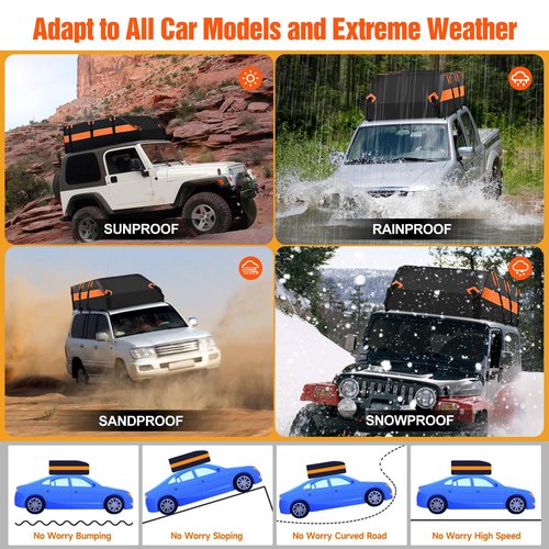 Car Rooftop Cargo Carrier Bag - 21 Cubic Feet 100% Waterproof Car Roof Cargo Bag - Heavy Duty 900D Car Roof Bag Adopt Streamlined Design,Steel Lock Catch, Fits All Vehicle with/Without Racks