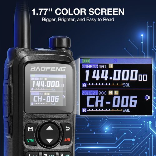 BAOFENG UV-28 PLUS Ham Radio Handheld with GPS & APP Programming, 10W Long Range Walkie Talkie Dual Band Two Way Radio, FM AM AIR NOAA Receiver with Frequency Copy, 1000CHs, 2200mAh Battery USB-C Port