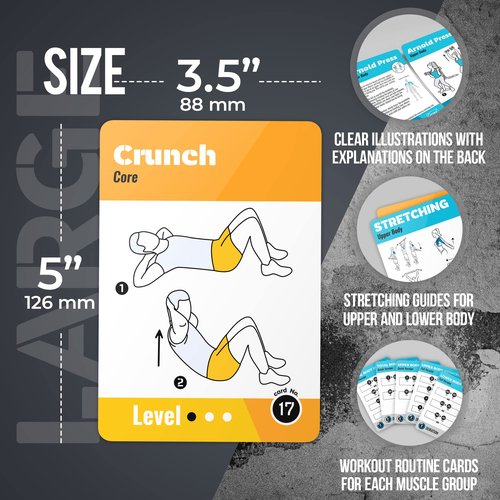 [2-PACK] Bodyweight & Dumbbell Workout Cards - Large Size 5" x 3.5" Exercise Cards Deck with 100 Different Exercises, Perfect for Circuit Training & Weightlifting - Fitness Cards for Women & Men