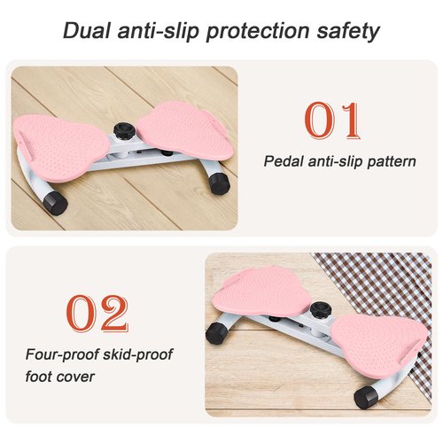 Sttlejura Waist Twist Workout Machine, Ab Machine Weight for Slim Waist and Core Ab Exercise Foot Massage and Weight Loss, Noiseless Home Gym Exercise Equipment for Women Men(Pink)