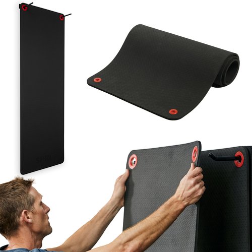 SPRI Hanging Exercise Mat, Fitness & Yoga Mat for Group Fitness Classes, Commercial Grade Quality with Reinforced Holes, 71"L x 23"W x 3/8" Thick