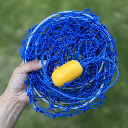 Crab Ring Trap – Collapsible Crab Net with 100ft Rope, Bait Bag, Clip & Ruler – 6 Pieces Portable Crab Trap for Easy Storage – Durable Grid Design for Dock & Pier Crabbing