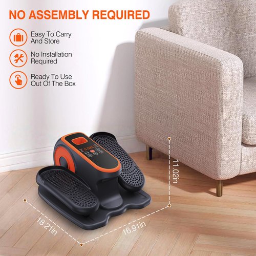 DUREXO Under Desk Elliptical Machine, Electric Ellipse Leg Exerciser While Sitting for Seniors, Quiet Portable Elliptical Machine with 12 Adjustable Speeds, Seated Pedal Exerciser with Remote Control