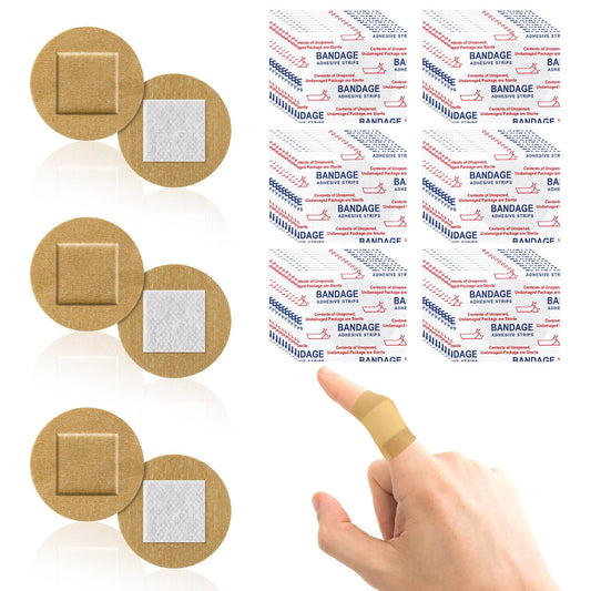 Funtery 200 Pcs 1.5 Inch Round Spot Adhesive Bandage Fabric Adhesive Small Face Bandages with Non Stick Pad Latex Free for Skin Wound Care