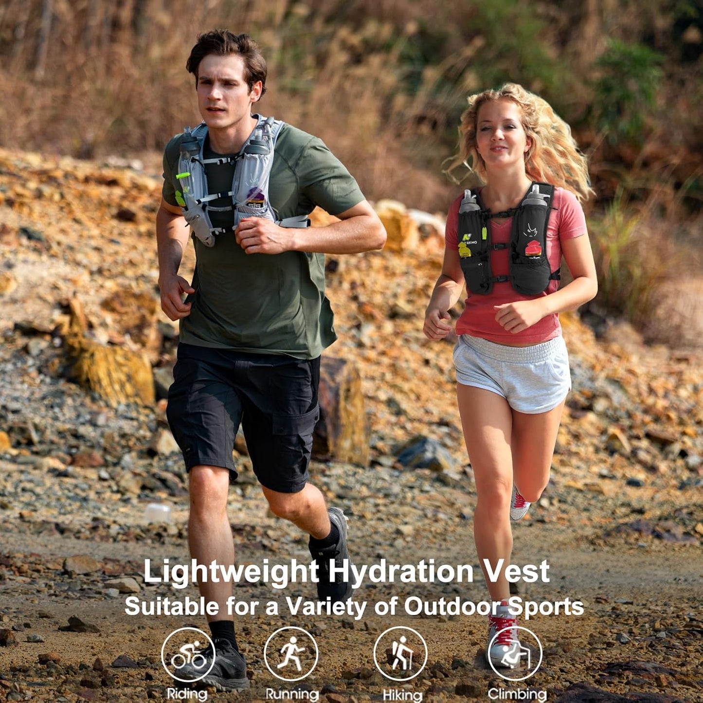 N NEVO RHINO Small Running Vest for Women, Lightweight Hydration Vest with Water Bladder 1.5 Liter, Hydration Backpack for Trail Hiking Cycling Jogging