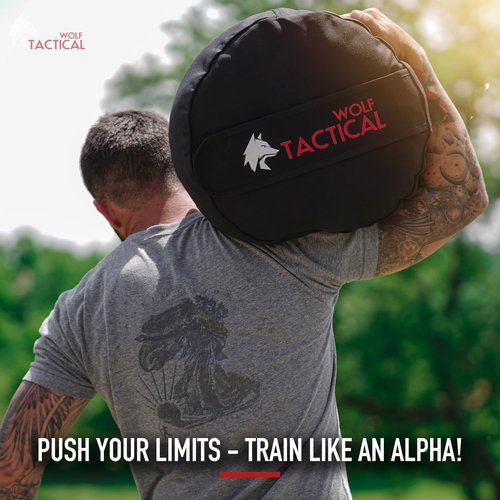 WOLF TACTICAL Sandbag Workout Bag Sand Bags for Weight Training Workout Sandbag Fitness Sand Bag (100 LB (Red))