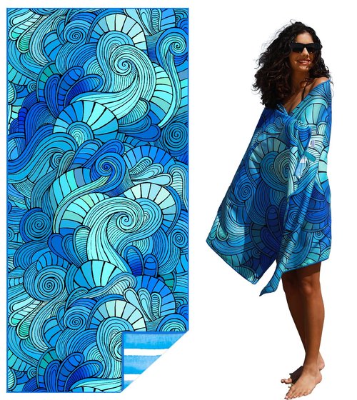 Microfiber Thin Lightweight Beach Towel Sand Free Quick Dry Absorbent Compact Towels for Swimming Pool Camping Beach Accessories Large Easy Pack Travel Things for Vacation Essentials Adult Gift