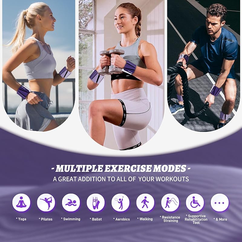 Gradient Ankle Weights for Women – Adjustable 2lb Pair (4lb Total), Includes Wrist Weights