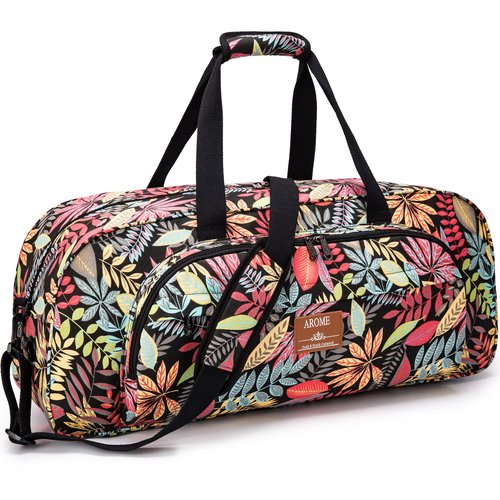 AROME Yoga Mat Bag for Women Men, Large Canvas Yoga Bag for 1/4" 1/3" 2/5" 1/2" Extra Thick Exercise Yoga Mat Gym Tote Sports Duffle Bag Carrying Bags with Wet Pocket & Shoulder Strap & Mat Strap
