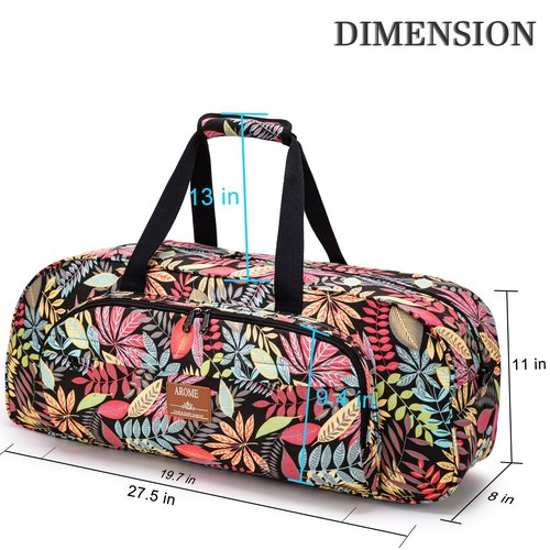 AROME Yoga Mat Bag for Women Men, Large Canvas Yoga Bag for 1/4" 1/3" 2/5" 1/2" Extra Thick Exercise Yoga Mat Gym Tote Sports Duffle Bag Carrying Bags with Wet Pocket & Shoulder Strap & Mat Strap