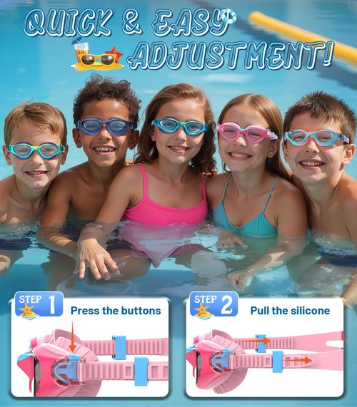 HIGAHY Swim Goggles for Kids 6-14, Anti-Fog UV Protection Clear Swimming Goggles, Leakproof Pool Swim Goggles for Boys Girls