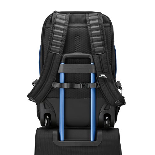 High Sierra Hi-Life 3-in-1 Convertible Wheeled Backpack-Removable Daypack, Stack-It Strap, Adjustable Handle, Black/Blue
