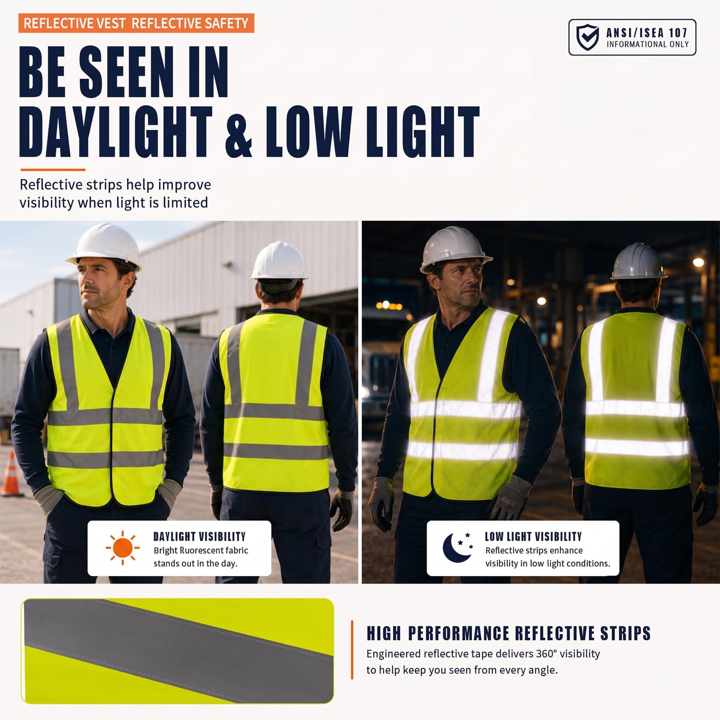AYKRM safety vests reflective hook and loop