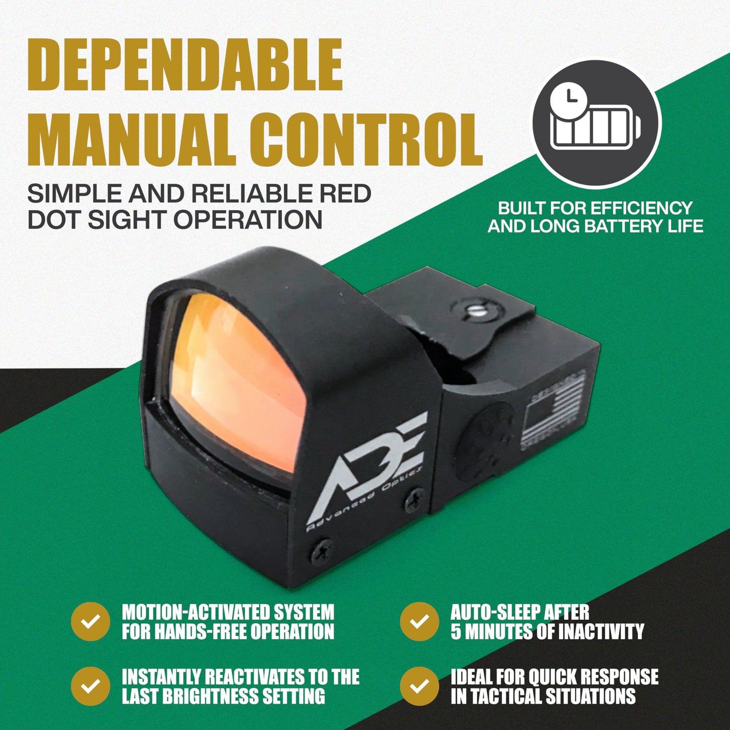 Ade Advanced Optics Crusader RD3-009 Red Dot Reflex Sight + Optic Mounting Plate for Taurus PT111 G2, Millennium G2, G2C, G3 with Original Rear Sight, PT140 G2, PT709, PT740, TX22 + Picatinny Plate