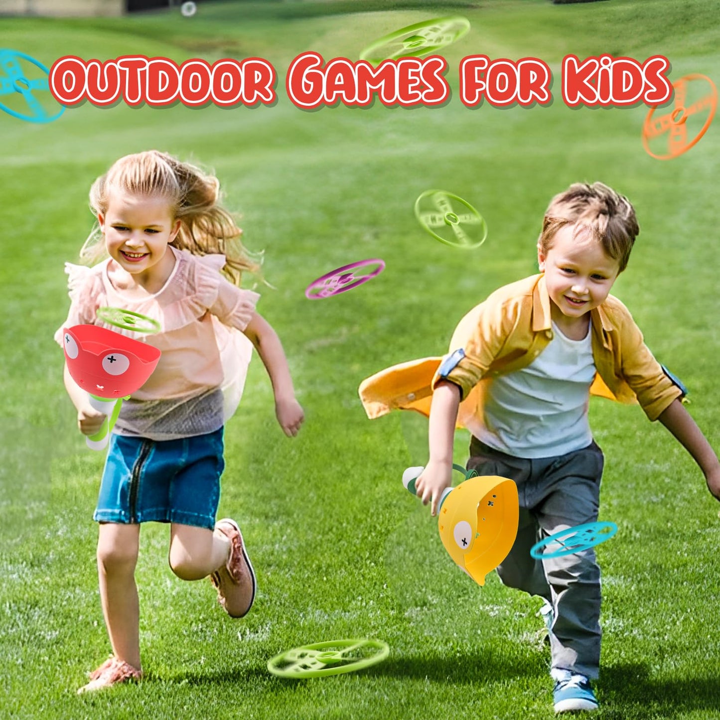 pamexin Outside Toys for Kids Ages 4-8 - Manual Capture Catching Game - Toddler Chasing Toy for Boys & Girls, Ages 3-7 - Outdoor Fun Family Games