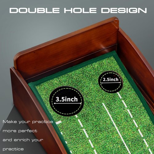 Eleko Meyar Golf Putting Mat, Portable Indoor Putting Green, Includes Putting Practice Ball, Wrinkle-Free Mat, Solid Wood Construction – Suitable for Office, Living Room,Outdoor, Golf Gifts