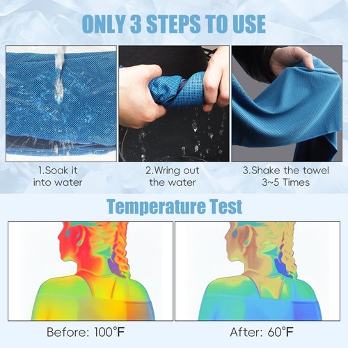 NOOTPLONG Cooling Towels for Neck and Face, 40x12’’ Soft Breathable Sweat Towels, Microfiber Sport Towel for Yoga, Gym, Workout, Running, Golf, Travel, Cooling Neck Wrap for Hot Weather