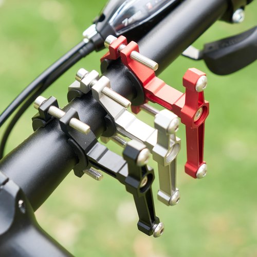 Adjustable Bike Water Bottle Cage Adapter,Anodized Aluminum Alloy Mount for Handlebars Seatposts,Universal Adapter for MTB/Road/E-Bike/Kids Bike, Includes Hex Wrench Anti-Slip Spacers (1, Black)