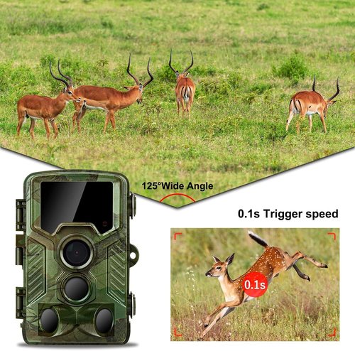 Coolifepro Trail Camera Sends Picture to Cell Phone, 4K WiFi Trail Camera, Trail Cam with 49 Pcs No Glow LEDs Game Cameras with Night Vision with 125° Range, 0.1S Trigger Speed