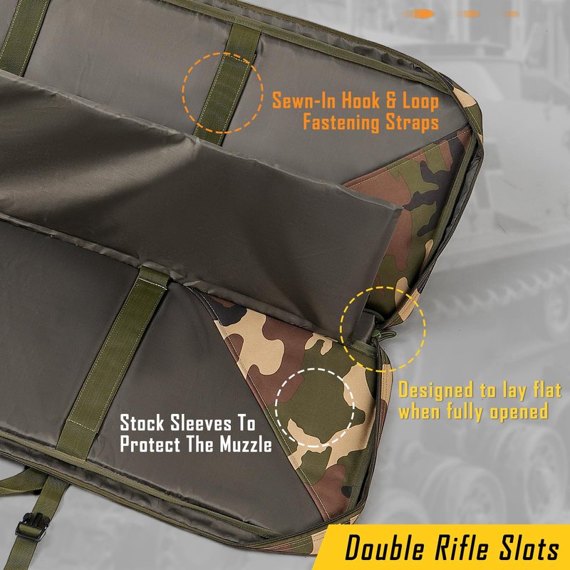 DULCE DOM 42 inch Double Case Soft Bag Gun Case, Perfect for Pistol Storage and Transportation, All Around Shooting Range Rifle Backpack, Indoor Outdoor
