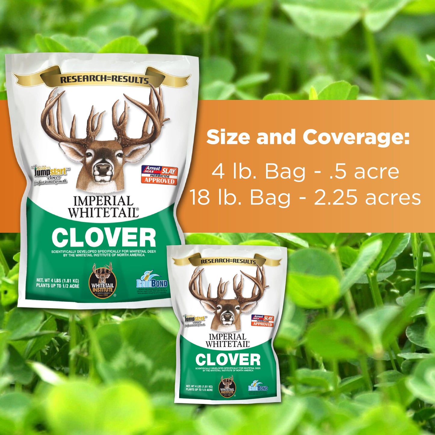 Whitetail Institute Imperial Clover Food Plot Seed (Spring and Fall Planting), 4-Pound (1/2 Acre)