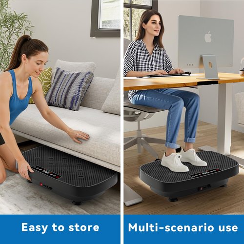 CITXMOTI Vibration Plate Exercise Machine, Ultra-Quiet Vibration Plate for Lymphatic Drainage & Body Toning, Whole Body Vibration Platform with Auto Mode, Resistance Band, Home Gyms Equipment (Black)