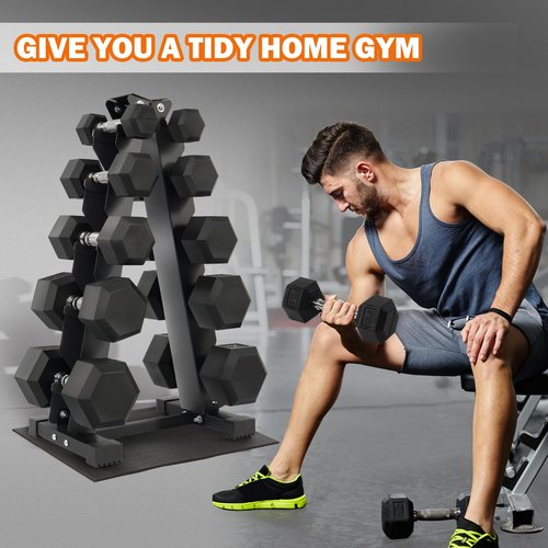 Fitvids Dumbbell Rack A-Frame Weight Rack for Home Gym 5 Tier
