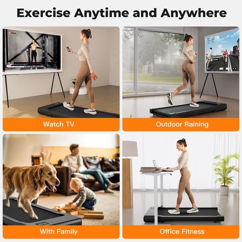 SupeRun Walking Pad, Under Desk Treadmill, 3 in 1 Portable Treadmill with Remote Control LED Display, 2.5 HP Quiet Walking Jogging Machine for Office Home Use, 250 Lbs Capacity