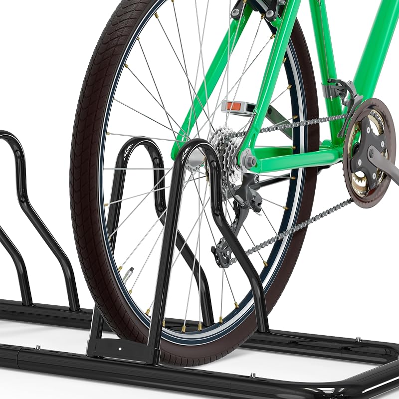 2-Bike Adjustable Floor Storage Rack - Black by Simple Houseware (Variation: Black+2-Compartment)