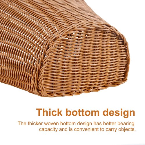 Woven Plastic Bike Baskets- Front D-Shaped Bike Bicycle Basket | Handlebar Storage Container with 2 Adjustable Leather Straps (Brown&Adults)