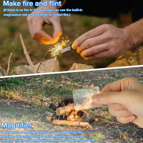 DonDofla Compass Hiking Survival Gear, Backpacking Multifunction Field Scout Compas for Girl Boy, Durable Map Reading Geology Activities Hunting Camping Navigation