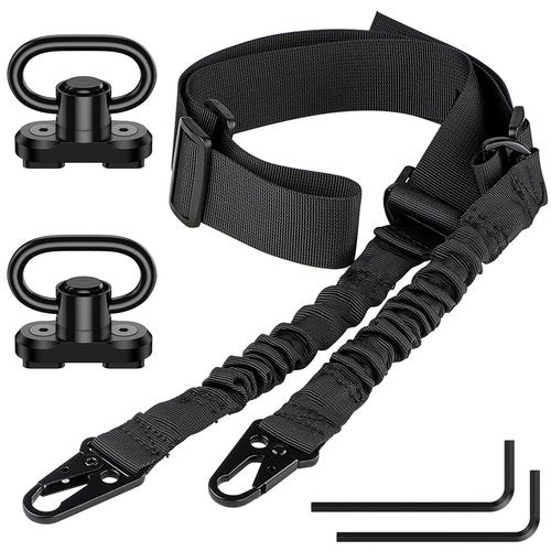 CVLIFE Rifle Sling Two-Point Sling Adjustable Length Gun Sling for Rifle with 2 Pack 1.25” Sling Swivel for M-Rail