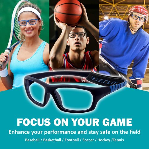 BLUE CUT Sports Protection Goggles, Safety Glasses for Basketball, Pickleball, and Outdoor Sports