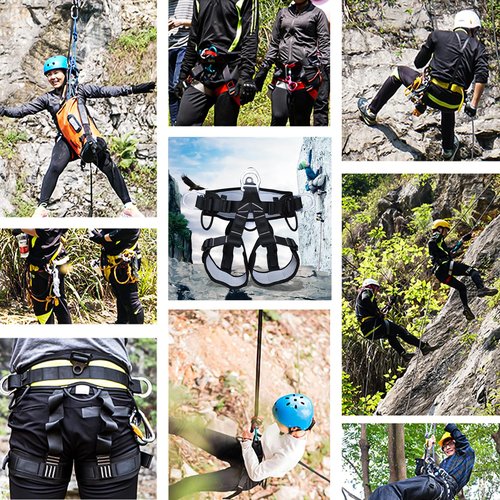 Tree Climbing Gear，Tree Climbing Spikes, Tree Climbing Gear with Adjustable Climbing Straps and Steel Core Flip Line, Rock Climbing Kit with Triple Lock Lanyard Adjuster
