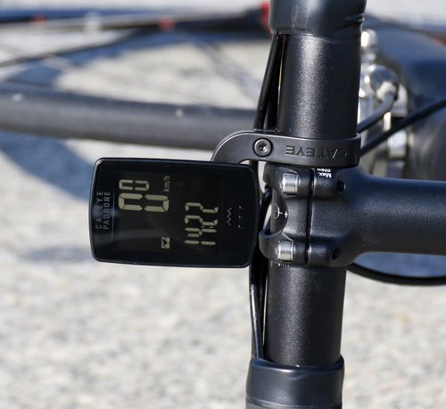 CATEYE Padrone Wireless Bike Computer – Oversized Display Cyclocomputer, Wireless Speedometer & Odometer, FlexTight™ Mount, Auto Start/Stop, Programmable Odometer