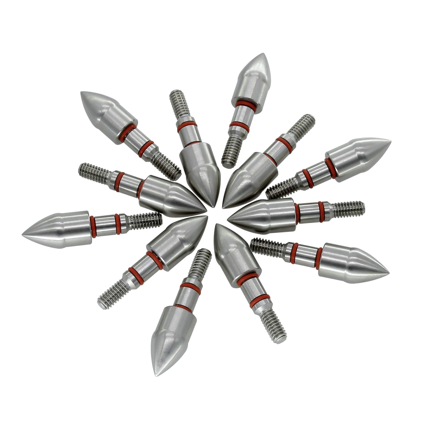 maifield Stainless Steel Archery Field Points, Easy Pull Various OD for 85/100/125/150/175/200/225/250/275/300 Grains,Screw in Archery Field Tips (11/32" Bullet Shape, 125 Grain, 125 Grain)