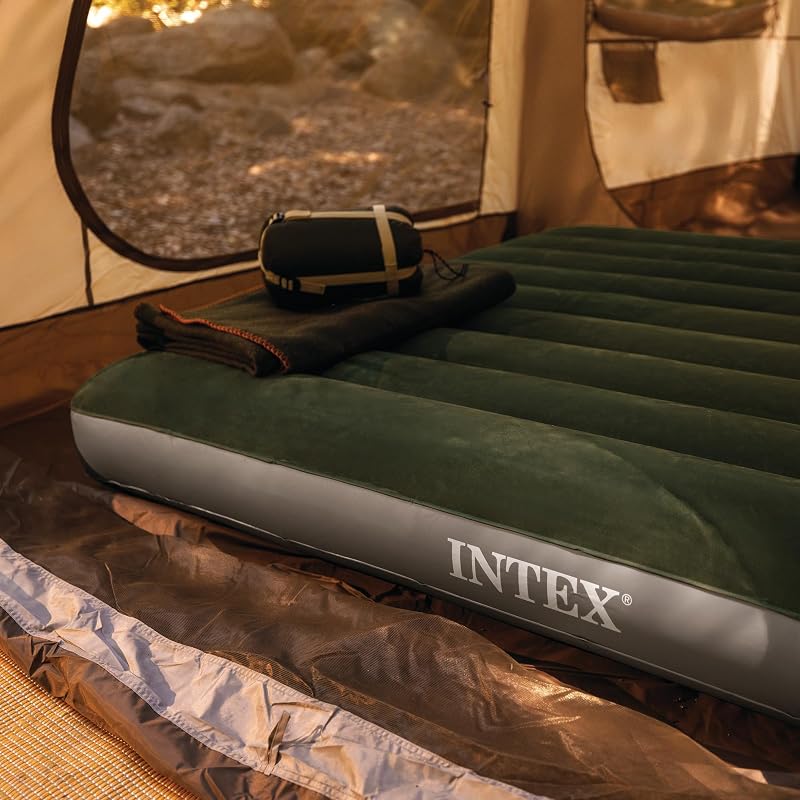 Intex Dura-Beam Downy 10" Queen Air Mattress with Built-In Foot Pump - Variation 1+Queen