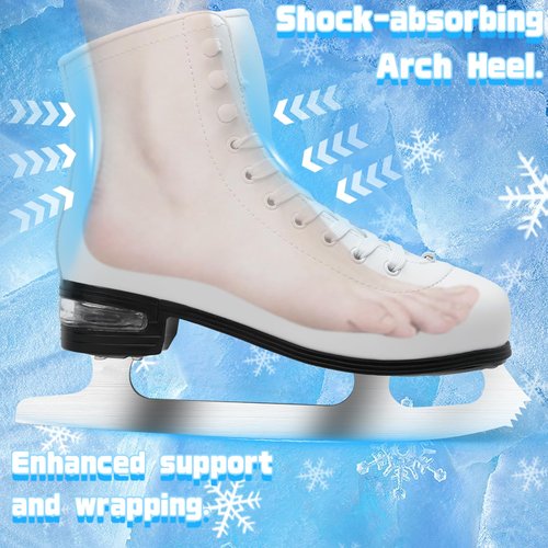 SMOOJOY Figure Ice Skates for Women and Men - Air Cushion Deluxe Hockey Ice Skate Premium Leather Skates Indoor Outdoor Rink for Teens Beginner