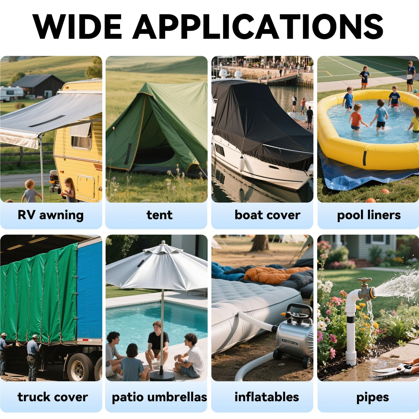 Tarpware RV Awning Repair Tape: 3" x 30FT Black Fabric Heavy Duty Waterproof Patch Kit for Sail Tent Boat Cover Outdoor Repair