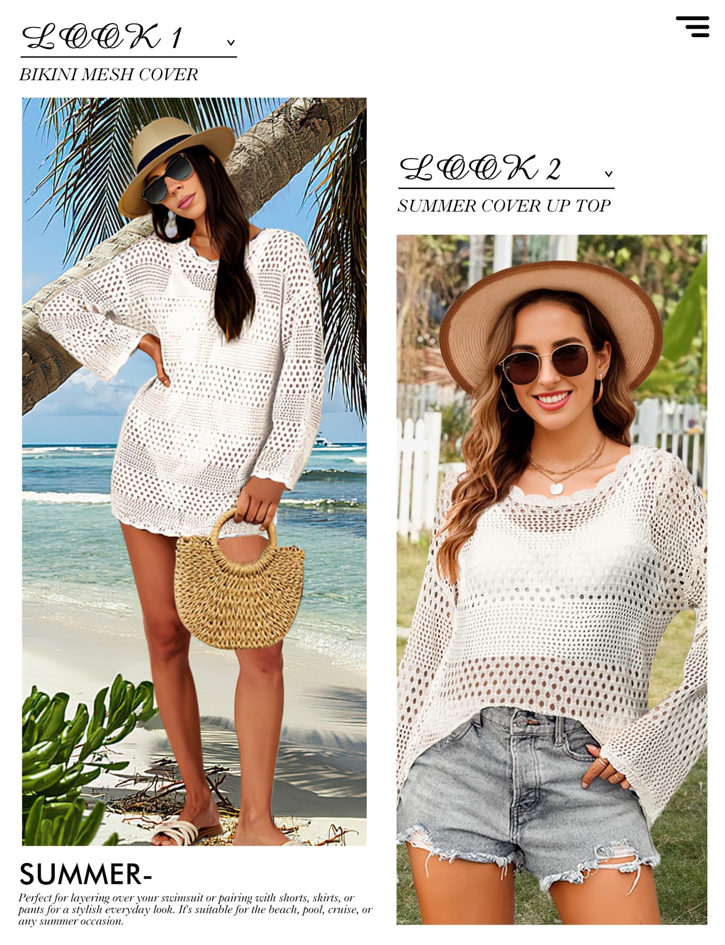 Buauty Womens Crochet Swimsuit Cover Up Swim Bikini Cover Ups Bathing Suits Swimwear 2026 Summer Beach Dress Vacation Outfit
