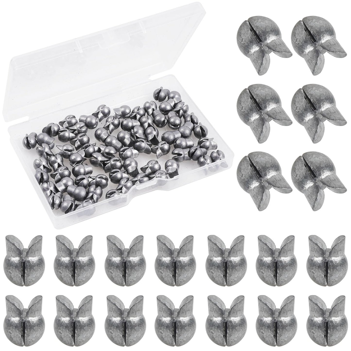 100pcs Split Shot Fishing Weights Removable Round Clip On Fly Fishing Line Sinkers Freshwater Saltwater Split Shot Fishing Sinkers Weights