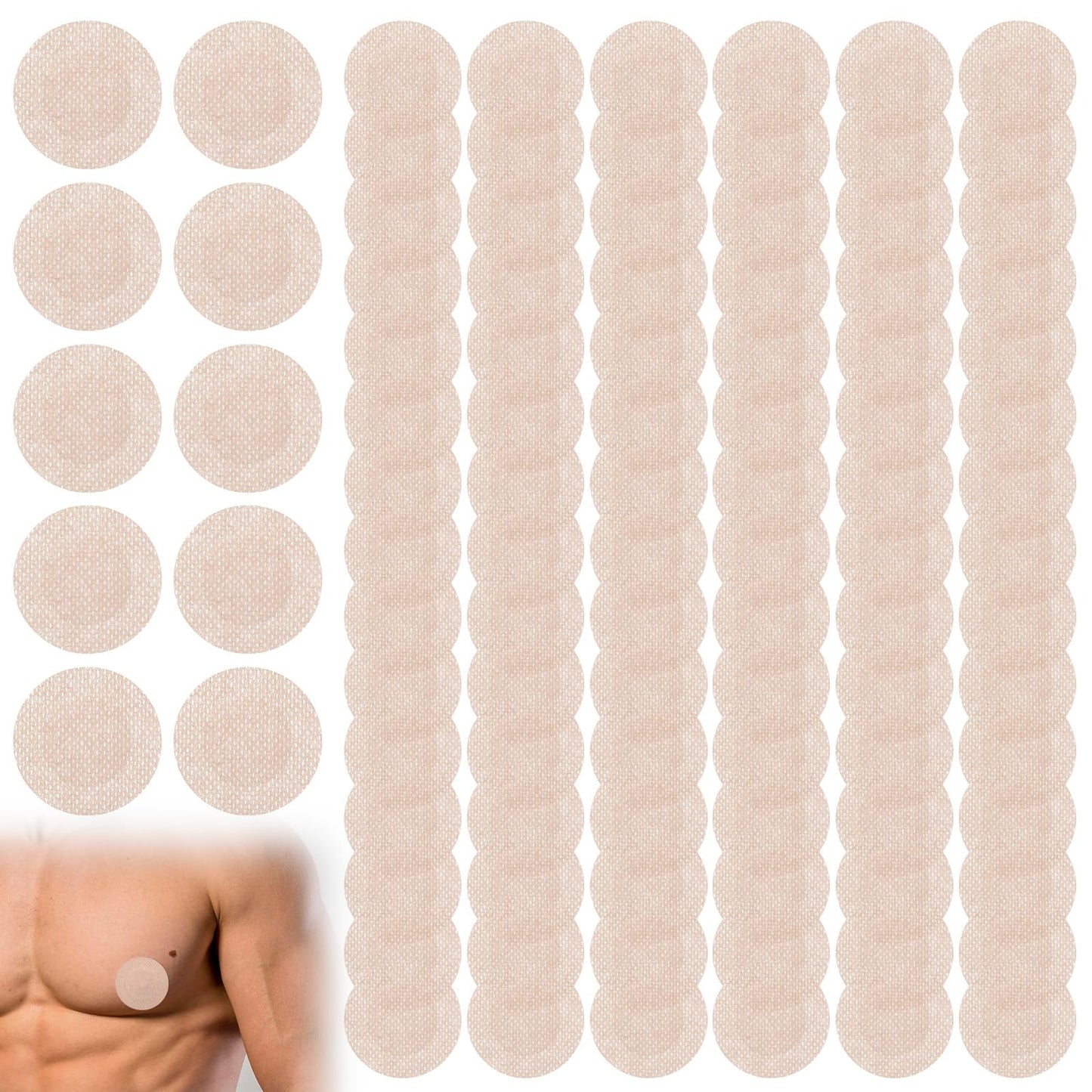 100Pcs Men Nipple Covers, Anti-Chafing Nipple Shield for Men, Nipples Covers for Mens Running, Marathon, Gym, Anti-Friction Nipples Cover for Daily Wear for Anti-Embarrassment