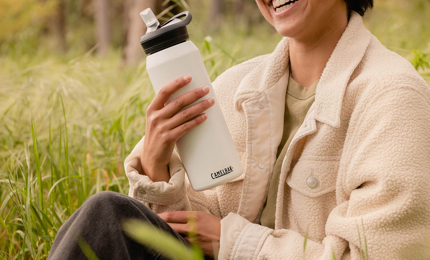 CamelBak Eddy+ Insulated Stainless Steel Water Bottle with Bite Valve Straw, Long‑Lasting Cold Hydration for Everyday Performance, 25oz, Black