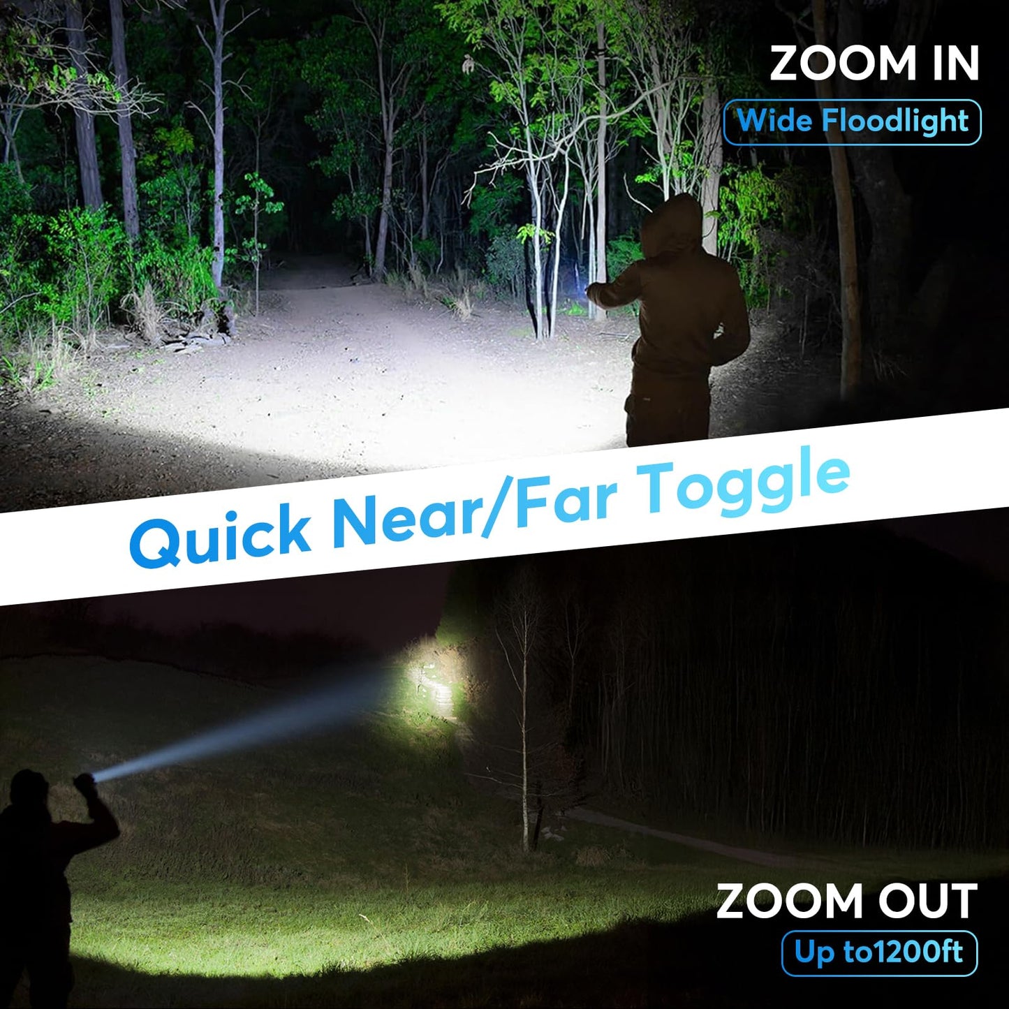 JIJ Flashlight 3 Pack, Rechargeable Flashlights High Lumens, 7 Modes LED Flashlight with IP67 Waterproof, Adjustable Handheld Tactical Flashlight for Camping, Home Emergency, Outdoor