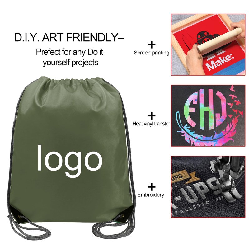 BeeGreen Drawstring Backpack Bags 20,30,50 Packs Reflective String Bags for Gym Sport Trip Cinch Sack DIY for Women Men